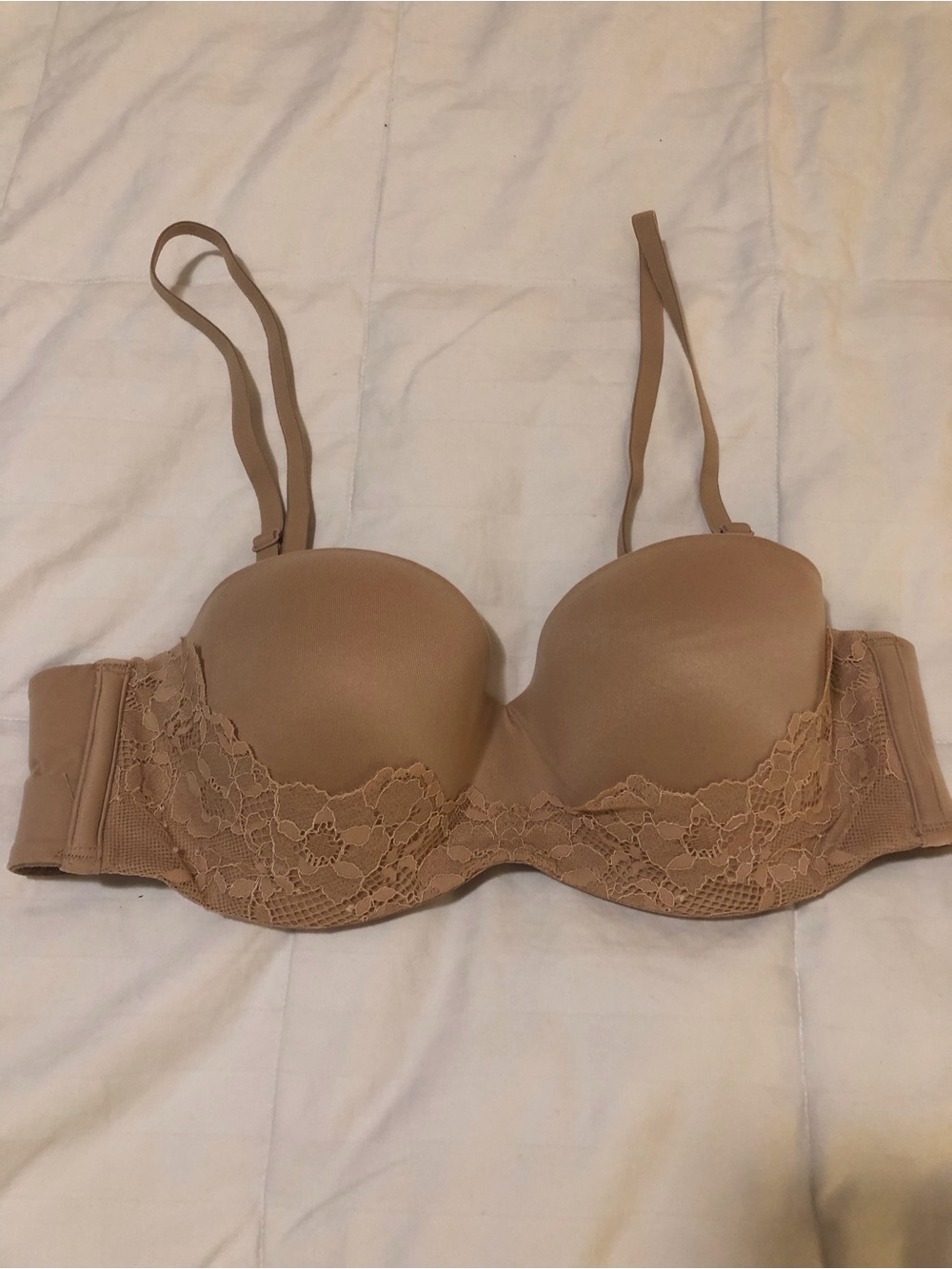 Victoria secret Lace-Trim Strapless Convertible Bra - Nude
